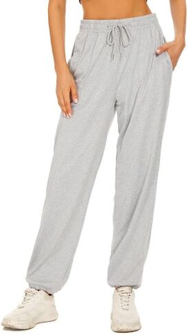 Women's Workout Running Sweatpants with Three Pockets Activewear Jogger Track Cuff Lounge Jogging for Yoga in Saudi Arabia