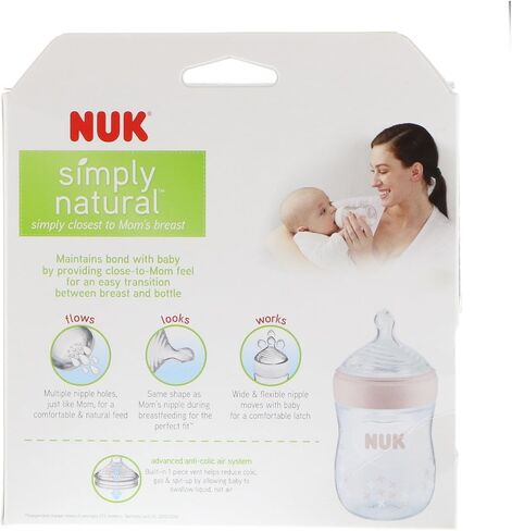 NUK Simply Nautral Baby Bottle, Clear, 5 Ounce (Pack of 1) in Saudi Arabia