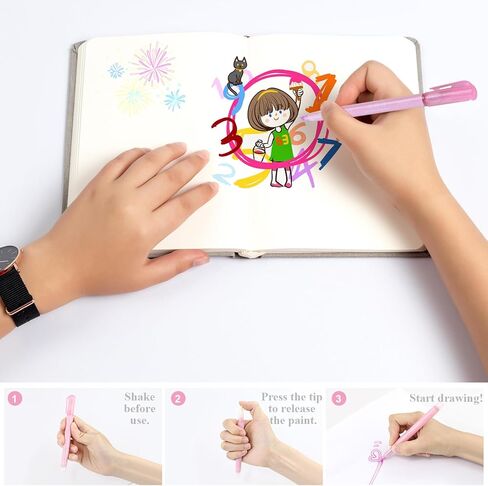 20 قطعة من أقلام التحديد، 8 أقلام تحديد مزدوجة الخط، علامات معدنية، 6 أقلام تلوين سحرية متغيرة، 6 أقلام منحنية ملونة قلم خطي لتدوين الملاحظات وبطاقة اللوازم in Kuwait