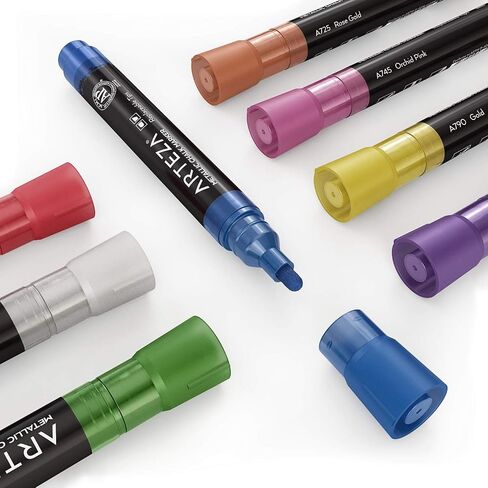 ARTEZA Liquid Chalk Markers, 42 Colors Pack with 50 Chalkboard Labels, Fine Tip Chalk Pens for Blackboard, Whiteboard, Windows, Mirrors, Glass in Saudi Arabia