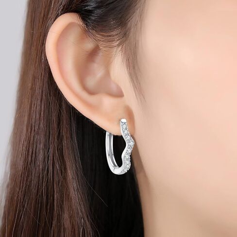 Lightweight Huggie Hoop Earrings for Women: 14K Gold Plated | Rose Gold | 925 Sterling Silver Hypoallergenic Cubic Zirconia Hoops Earring in Saudi Arabia