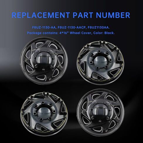أغطية غطاء محور العجلة F8UZ-1130-AA مقاس 16 بوصة متوافقة مع 1998-2023 Ford Van Econoline E250 E350 E450 F8UZ-1130-AA F8UZ-1130-AACP (مجموعة من 4) in Kuwait