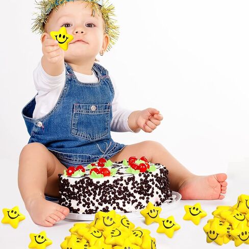 30 Pieces Star Smile Face Stress Balls Mini Foam Smile Ball Smile Face Toys Small Stress Relief Star Smile Balls for School Reward Student Party Bag Filler (Yellow) in Saudi Arabia