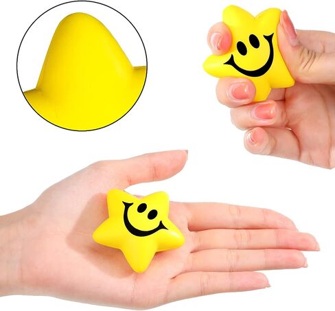 30 Pieces Star Smile Face Stress Balls Mini Foam Smile Ball Smile Face Toys Small Stress Relief Star Smile Balls for School Reward Student Party Bag Filler (Yellow) in Saudi Arabia