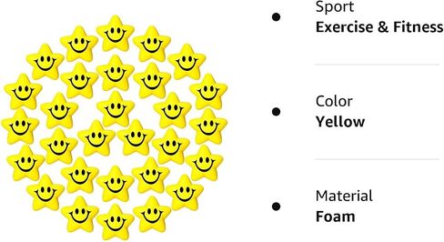 30 Pieces Star Smile Face Stress Balls Mini Foam Smile Ball Smile Face Toys Small Stress Relief Star Smile Balls for School Reward Student Party Bag Filler (Yellow) in Saudi Arabia