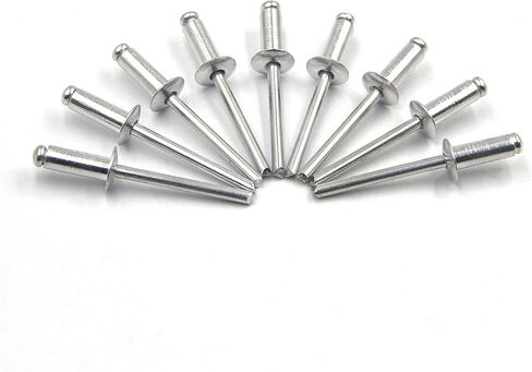 ISPINNER 150 قطعة 7 مقاسات من المسامير العمياء المصنوعة من الألومنيوم، مجموعة متنوعة من المسامير البوب ​​3/32 بوصة، 1/8 بوصة، 5/32 بوصة (فضي) in Kuwait