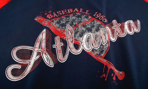 تي شيرت نسائي رياضي عتيق برقبة على شكل حرف V من City Baseball Fans - أزرق داكن وأحمر in Kuwait