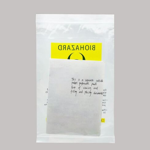 Biohazard Bags 6x9in/15x25cm,Specimen Bags with Biohazard Logo Printing, Lab Sample Bag with Pocket Pouch (Yellow 50pcs) in Saudi Arabia