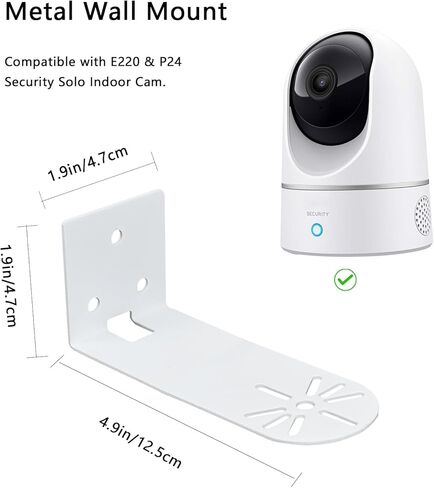 حامل معدني على الحائط للكاميرا متوافق مع كاميرا Eufy E220 & P24 Security Solo الداخلية، حامل كاميرا الأمان، حامل زاوية الكاميرا، دعامة تثبيت الحفر، عبوتان in Kuwait