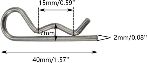 20Pcs M2*40mm R-Shaped Pins Steel Cotter Pins Hitch Pin Clips in Saudi Arabia