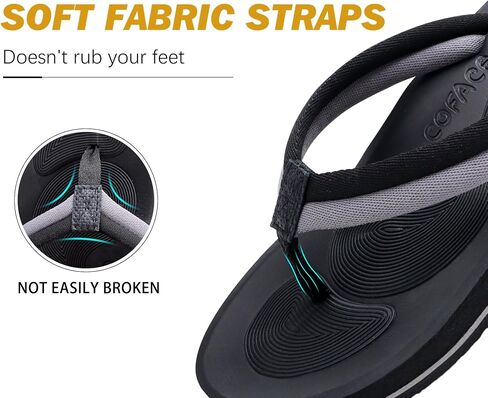 COFACE Flip Flops For Women with Arch Support Comfortable Yoga Mat Orthopedic Sandals Lightweight Womens Flip-Flop in Saudi Arabia