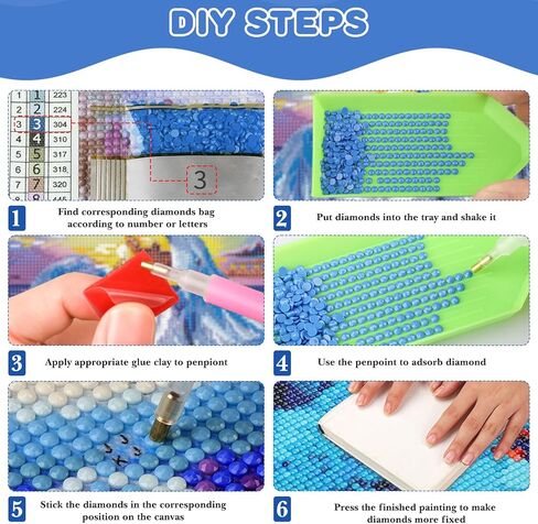 COMBYEO Cartoon Diamond Painting Kits for Adults, 5D DIY Anime Diamond Art Kits, Full Round Drill Crystal Arts and Crafts, Gem Art Painting Kit for Home Wall Decor(12x16inch) in Kuwait