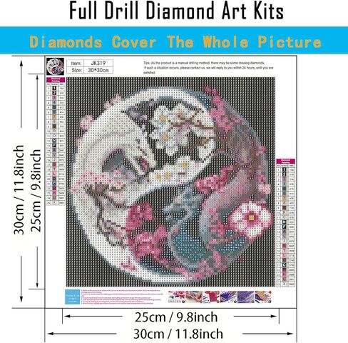 مجموعات الطلاء الماسي DIY للبالغين المبتدئين، Dragon Tai Ji 5D الحفر الدائري الكامل الماسي، الطلاء بواسطة Diamonds Dot Gem Art Crystal Easy، ديكور جدار المنزل 12 × 12 بوصة in Kuwait