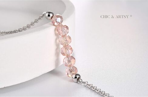 أساور جوهرة الميلاد من CHIC & ARTSY 925 من الفضة الإسترليني 12 شهرًا أساور كريستال جوهرة الميلاد للنساء أساور قابلة للتعديل للأم والبنت سوار أخت الروح هدايا الصداقة in Kuwait