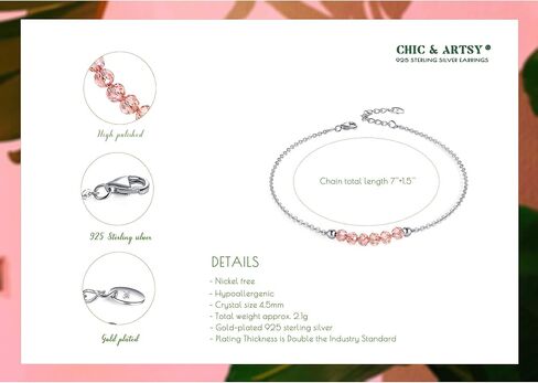 أساور جوهرة الميلاد من CHIC & ARTSY 925 من الفضة الإسترليني 12 شهرًا أساور كريستال جوهرة الميلاد للنساء أساور قابلة للتعديل للأم والبنت سوار أخت الروح هدايا الصداقة in Kuwait