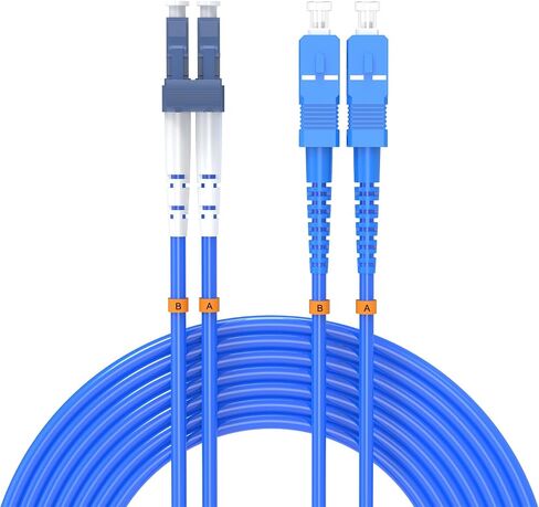 25Meters, LC to SC, Armored Single Mode Duplex Fiber Optic Cables LC-SC Patch Cord Jumper SM SX 82FT Blue in Kuwait