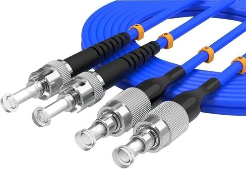 25Meters, LC to SC, Armored Single Mode Duplex Fiber Optic Cables LC-SC Patch Cord Jumper SM SX 82FT Blue in Kuwait