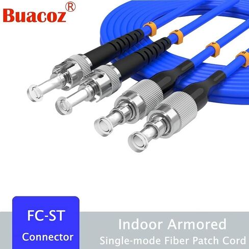 25Meters, LC to SC, Armored Single Mode Duplex Fiber Optic Cables LC-SC Patch Cord Jumper SM SX 82FT Blue in Kuwait