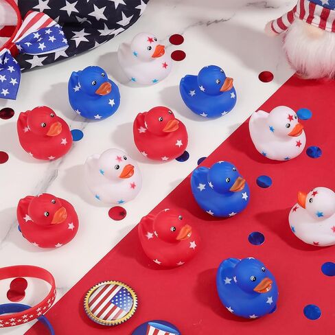 Independence Day 2 Inch Patriotic Rubber Ducks Float Small Rubber Ducks Shower Rubber Ducks Star Rubber Ducky for Cruise Ships Bath Baby Showers Summer Beach and Pool (48 Pieces) in Saudi Arabia