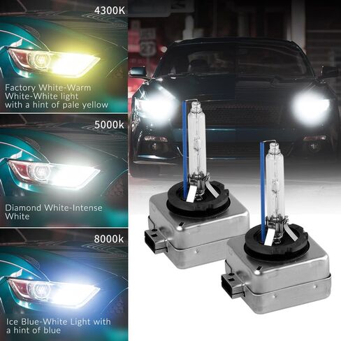 D3S/D3R HID Headlight Bulbs Xenon 8000K white blue 35W Replacement 66340 66340HBI 42403 42302 Headlamp 2pack in Kuwait