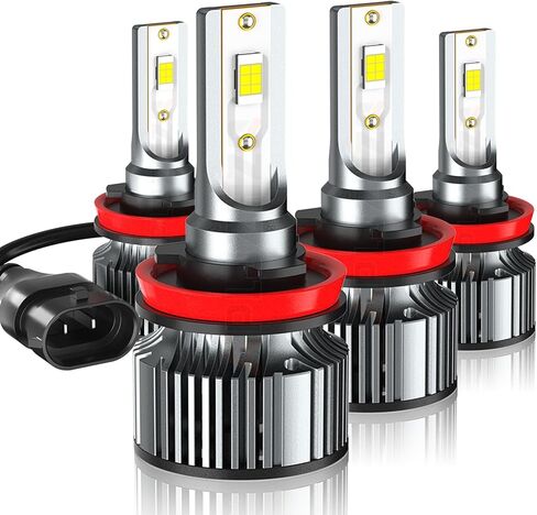 المصابيح الأمامية متوافقة مع دودج جراند كارافان 2011 2012 2013 2014 2015 2016 2017 2018 2019 2020، H11 لمبة أضواء عالية منخفضة الشعاع، هالوجين بديل، 6000 كلفن أبيض، التوصيل والتشغيل، حزمة من 4 in Kuwait