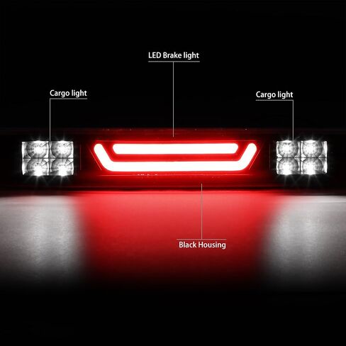 DNA MOTORING 3BL-COLO04-3D-LED-BK Black Housing 3D LED Third Tail Brake Light [Compatible with 04-12 Colorado / 04-12 Canyon / 06-08 I-Series] in Saudi Arabia
