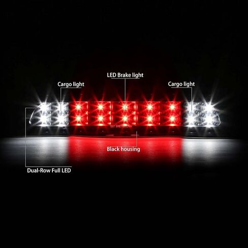 DNA MOTORING 3BL-TTU07-LED-BK-SM Black Housing LED Third Tail Brake Light [Compatible with 07-18 Tundra] in Saudi Arabia