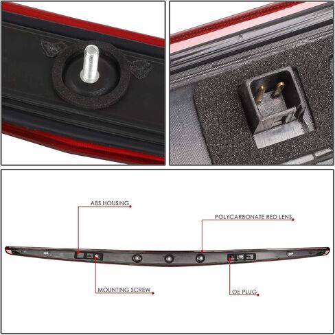 DNA MOTORING 3BL-CDTS06-LED-BK-SM غطاء أسود LED مصباح فرامل خلفي ثالث [متوافق مع 06-11 كاديلاك DTS] in Saudi Arabia