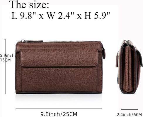 Men Clutch Bags Genuine Leather Long Wallet Large Capacity Purse Business Card Organizer Handbag Travel Bag in Saudi Arabia