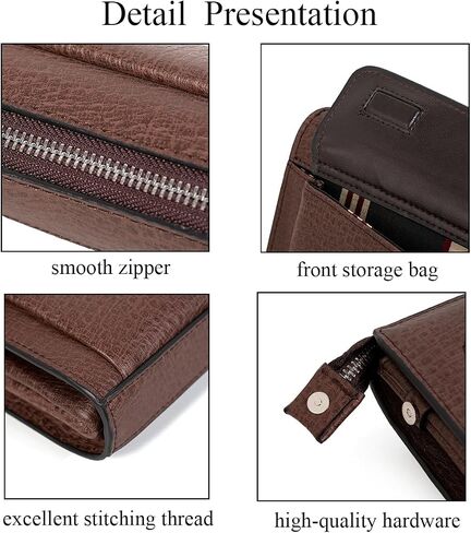 Men Clutch Bags Genuine Leather Long Wallet Large Capacity Purse Business Card Organizer Handbag Travel Bag in Saudi Arabia