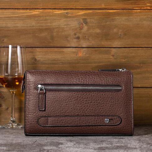 Men Clutch Bags Genuine Leather Long Wallet Large Capacity Purse Business Card Organizer Handbag Travel Bag in Saudi Arabia