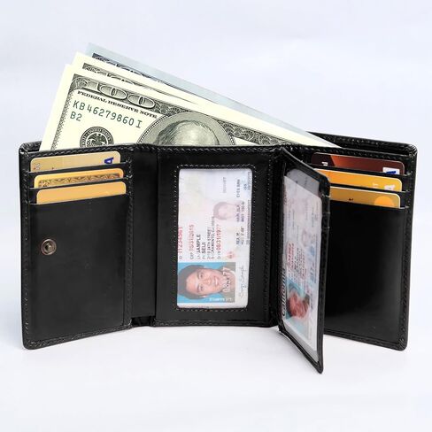 VERSAINSECT king Trifold Genuine Leather Wallet for Men With Flip Out ID Window (Brown) in Saudi Arabia