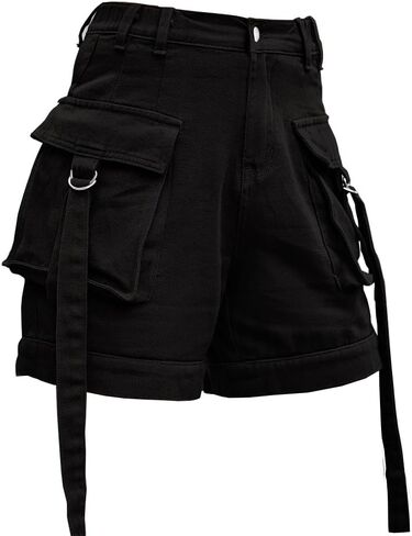 Denim cargo pants casual pocket shorts elastic waist women shorts in Saudi Arabia