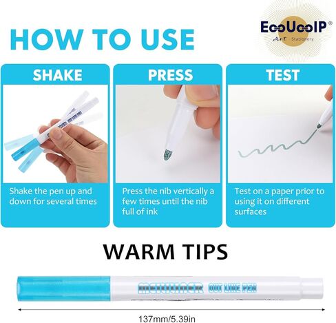 أقلام رسم معدنية مخططة من EooUooIP - 12 قطعة من الأقلام الملونة للحرف اليدوية ومذكرات الرصاص وكتب التلوين للبالغين in Kuwait