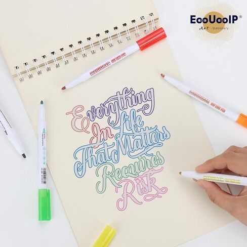 أقلام رسم معدنية مخططة من EooUooIP - 12 قطعة من الأقلام الملونة للحرف اليدوية ومذكرات الرصاص وكتب التلوين للبالغين in Kuwait