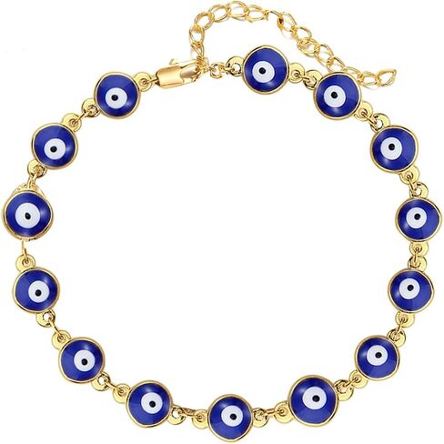 YANCHUN Evil Eye Anklet Bracelet for Women Adjustable Lucky Kabbalah Protection Ankle Bracelet Evil Eye Anklet for Teen Girls in Saudi Arabia