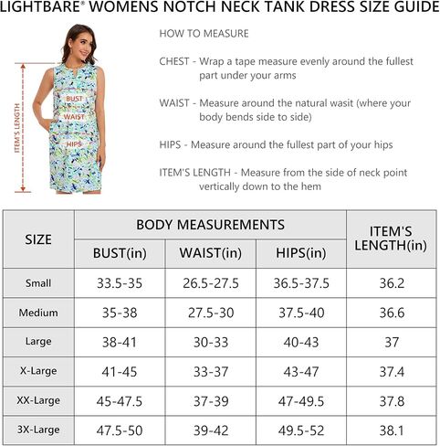 Lightbare Womens UPF 50+ Casual Sundress Sleeveless Tank Dress Notch Neck Summer Floral Dresses with Pockets Loose Fit in Saudi Arabia