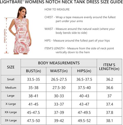 Lightbare Womens UPF 50+ Casual Sundress Sleeveless Tank Dress Notch Neck Summer Floral Dresses with Pockets Loose Fit in Saudi Arabia
