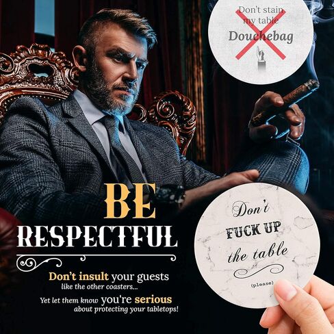 Funny Drink Coasters - House Warming Gifts New Home Couple, Decorations for Living Room Coffee Table Decor in Saudi Arabia
