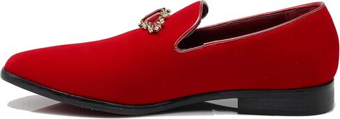 SPK32 Men's Vintage Plain Rhinestone Velvet Dress Loafers Slip On Shoes Classic Tuxedo Dress Shoes in Kuwait