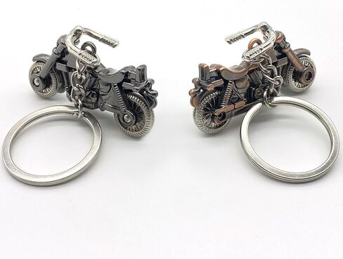 Motorcycle Keychains for Men & Women 2-Pack, Metal Motorcycle Model With Key Chain Ring for Key Decoration Pendant Accessories, Gift for Motorcycle Owners and Enthusiasts (Black & Brass Color) in Saudi Arabia