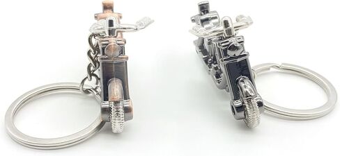 Motorcycle Keychains for Men & Women 2-Pack, Metal Motorcycle Model With Key Chain Ring for Key Decoration Pendant Accessories, Gift for Motorcycle Owners and Enthusiasts (Black & Brass Color) in Saudi Arabia