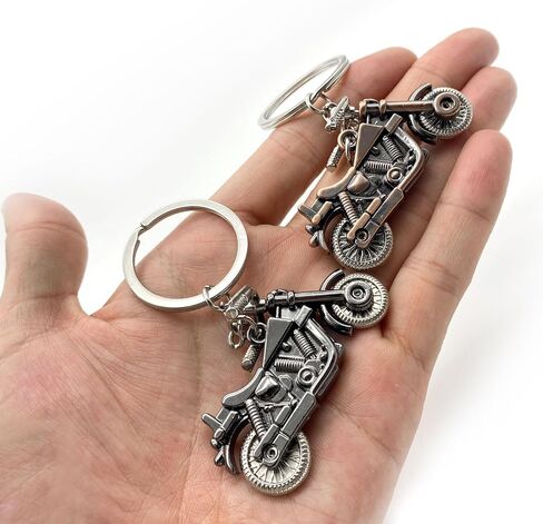 Motorcycle Keychains for Men & Women 2-Pack, Metal Motorcycle Model With Key Chain Ring for Key Decoration Pendant Accessories, Gift for Motorcycle Owners and Enthusiasts (Black & Brass Color) in Saudi Arabia