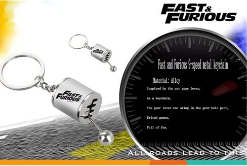 سلسلة مفاتيح QNQA Fast and Furious 9 Auto Shifter Keychain، سلسلة مفاتيح سيارة معدنية إبداعية سريعة وغاضبة، فضية، سلسلة مفاتيح لضبط سباق ناقل الحركة اليدوي باللون الفضي لقلادة إكسسوارات السيارة in Kuwait