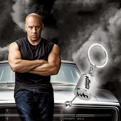 سلسلة مفاتيح QNQA Fast and Furious 9 Auto Shifter Keychain، سلسلة مفاتيح سيارة معدنية إبداعية سريعة وغاضبة، فضية، سلسلة مفاتيح لضبط سباق ناقل الحركة اليدوي باللون الفضي لقلادة إكسسوارات السيارة in Kuwait