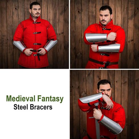 Medieval Knight Steel Bracers Viking Armour LARP Cosplay SCA Historical Reenactment in Saudi Arabia
