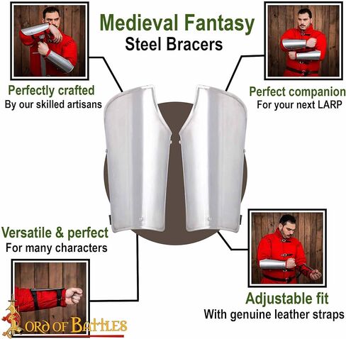 Medieval Knight Steel Bracers Viking Armour LARP Cosplay SCA Historical Reenactment in Kuwait