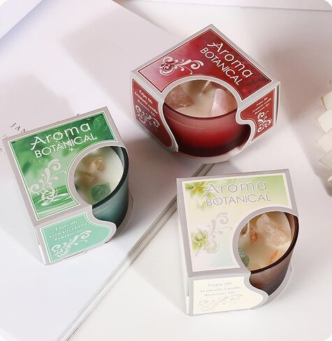 Healing Crystal Scented Candle Glass Jar,250G Soy Wax Essential Oil Long Burn Chakra Aroma Candle for Wedding Anniversaries Birthday Holiday,Prefect Gift for Meditation Relief Mood (Amber) in Saudi Arabia