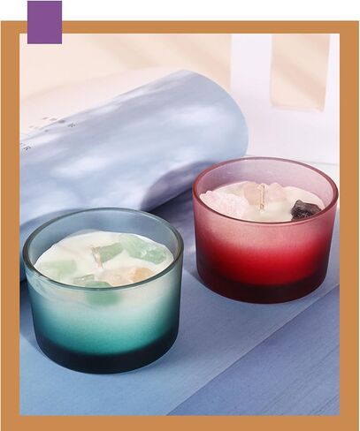 Healing Crystal Scented Candle Glass Jar,250G Soy Wax Essential Oil Long Burn Chakra Aroma Candle for Wedding Anniversaries Birthday Holiday,Prefect Gift for Meditation Relief Mood (Amber) in Saudi Arabia