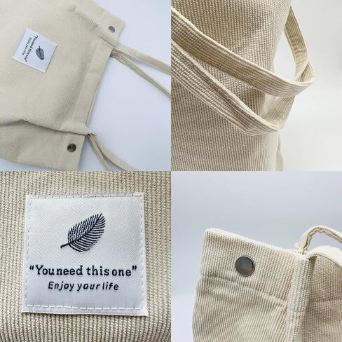 Corduroy Tote Bag for Women Shoulder Bag Buckets Totes Handbag Big Capacity Work Travel Shopping Bag in Saudi Arabia